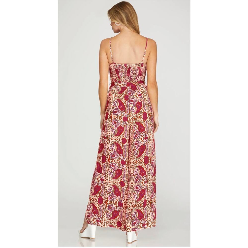 She + Sky - Smocked Tube Jumpsuit w/Waist Tie - Small - Picture 4 of 6